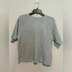 Everlane Women Organic Cotton Tee Size Small Blue Knit Short Sleeve